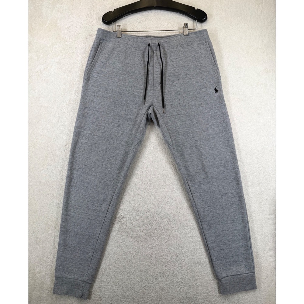 Polo Ralph Lauren Mens Gray Double Knit Jogger Sweatpants Large Pony Logo